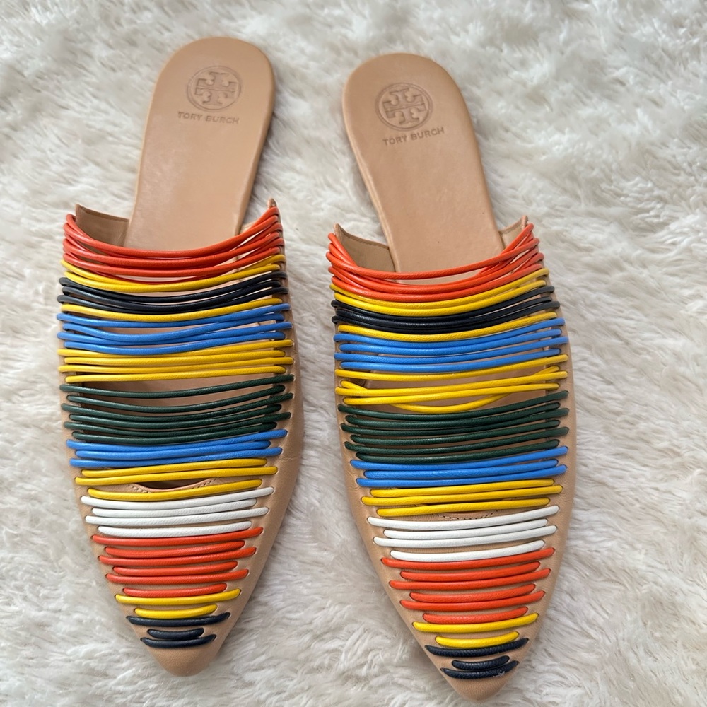 Tory Burch Sienna colorful vachetta Slide mestico size 9.5 - Picture 3 of 7